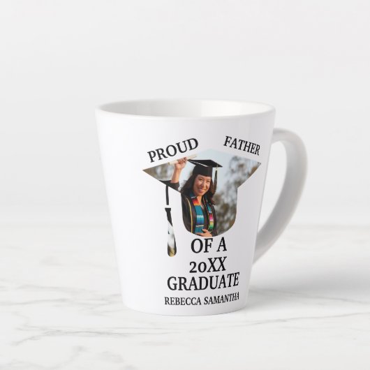 Custom Graduation Cap tassel Foto stolzer Vater Milchtasse (Rechte Ecke)