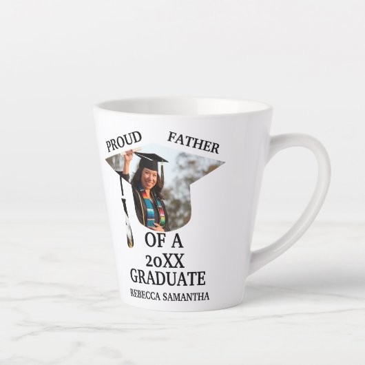 Custom Graduation Cap tassel Foto stolzer Vater Milchtasse (Rechts)