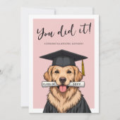 Custom Graduation Cute Golden Retriever Karte (Vorderseite)