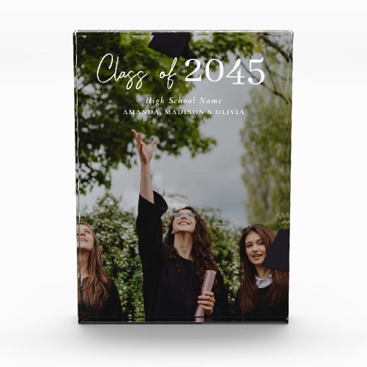 Custom Graduation Farewell Gift Photo Block (Vorderseite)