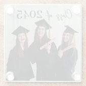 Custom Graduation Farewell Gift Photo Glasuntersetzer (Rückseite)
