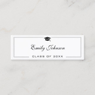 Custom Graduation Name Card - Elegant Classic Telefonnummerkarte