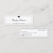 Custom Graduation Name Card - Elegant Classic Telefonnummerkarte (Vorne/Hinten)