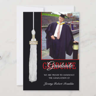 Custom Graduation Party Einladung Red & Black Tass