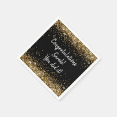 Custom Graduation Party Personalisiert Black & Gol Serviette (Ecke)
