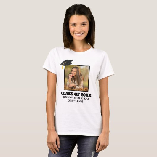 Custom Graduation Photo Class of 2023 Senior T-Shirt (Vorne ganz)