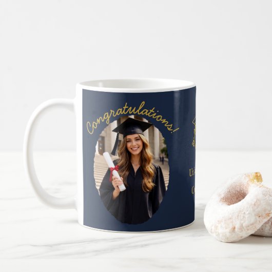 Custom Graduation Photo Mug Congratulations Kaffeetasse (Mit Donut)