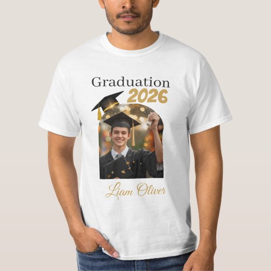 Custom Graduation Photo Shirt Class of 2026 (Vorderseite)