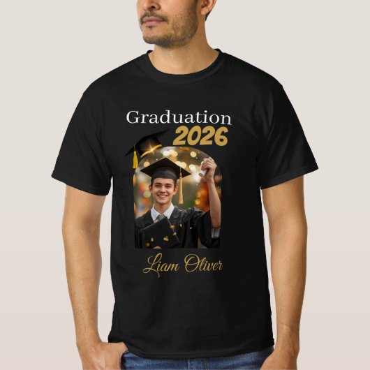 Custom Graduation Photo Shirt Class of 2026 (Vorderseite)