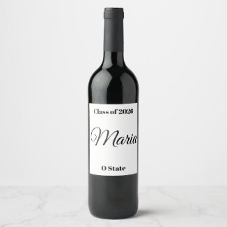 Custom Graduation Wine Label Photo Prop 2026 Weinetikett