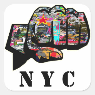 Custom Graffiti faust Quadratischer Aufkleber