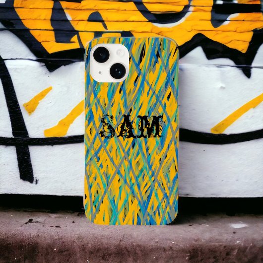 Custom Graffiti Muster Gelb, Grün, Blau Schwarz Case-Mate iPhone Hülle