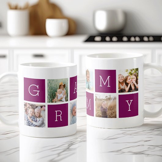 Custom Grammy Foto Collage Kaffeetasse