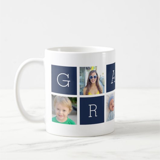 Custom Grampa Großvater Foto Collage Kaffeetasse (Links)