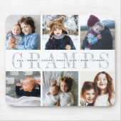 Custom Gramps Foto Collage Grandchildren Namen Mousepad (Vorne)