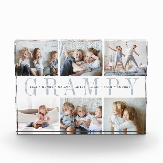 Custom Grampy Grandchildren Fotoblock (Vorderseite)