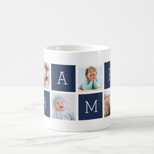 Custom Grampy Großvater Foto Collage Kaffeetasse (Mittel)