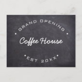 Custom Grand Opening Chalkboard Kaffeehaus Postkarte (Vorderseite)