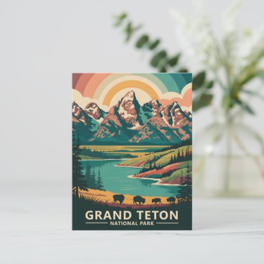 Custom Grand Teton Nationalpark Wildlife Travel Postkarte (Stehend Vorderseite)
