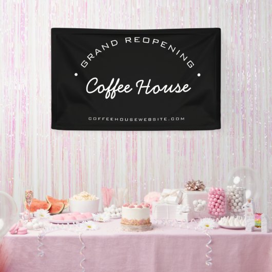 Custom Grand Wiedereröffnung Ihres Kaffeehauses Banner (Party)