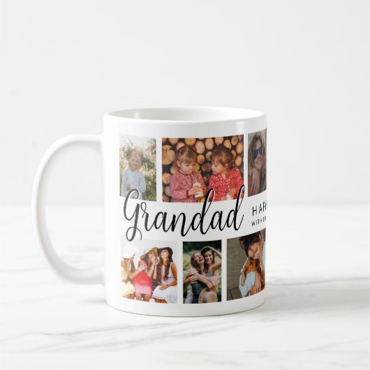 Custom Grandad 12 Foto Collage Kaffee Kaffeetasse (Links)