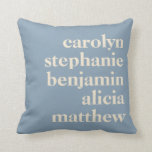 Custom Grandchildren benennt stilvolle Rustikal Bl Kissen<br><div class="desc">Custom Grandchildren benennt stilvolle rustikale Dusty Blue Throw Kissen</div>