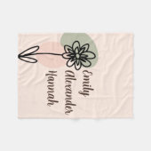 Custom Grandchildren ernennt Minimal Floral line A Fleecedecke (Vorderseite (Horizontal))