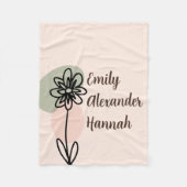 Custom Grandchildren ernennt Minimal Floral line A Fleecedecke (Vorderseite)