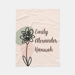 Custom Grandchildren ernennt Minimal Floral line A Fleecedecke
