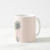 Custom Grandchildren ernennt Minimal Floral line A Kaffeetasse (VorderseiteRechts)