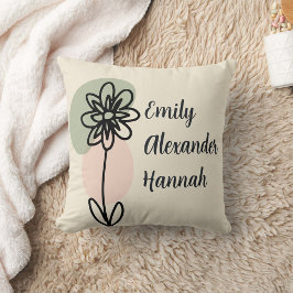 Custom Grandchildren ernennt Minimal Floral line A Kissen