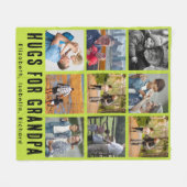 Custom Grandfather 9 Photo Collage Gift from Kids Fleecedecke (Vorderseite (Horizontal))