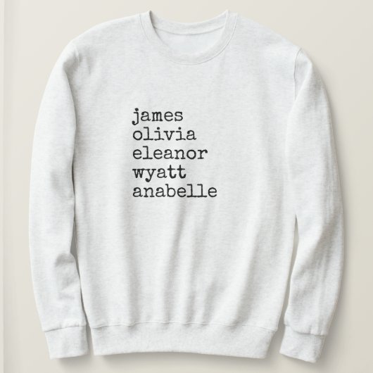 Custom Grandkid Names Grandma Gift Sweatshirt (Design vorne)
