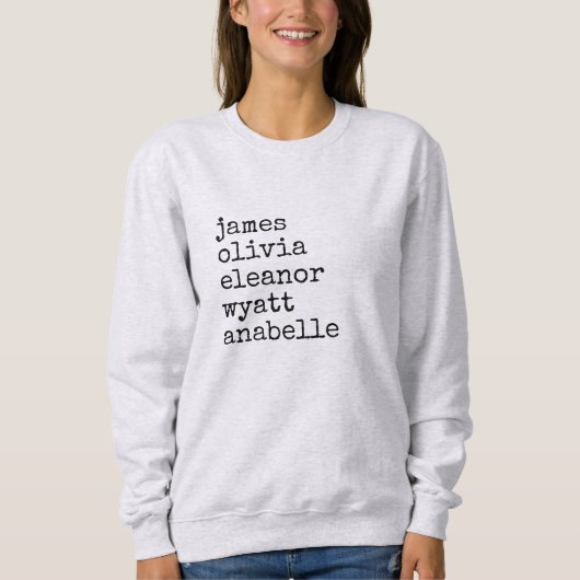 Custom Grandkid Names Grandma Gift Sweatshirt (Vorderseite)