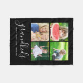 Custom Grandkids Monogram Instagramm Foto Collage Fleecedecke (Vorderseite (Horizontal))