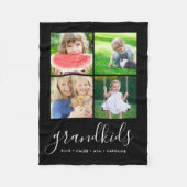 Custom Grandkids Monogram Instagramm Foto Collage Fleecedecke (Vorderseite)