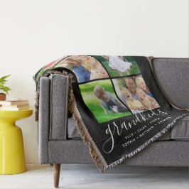 Custom Grandkids Names Instagram 6 FotoCollage Decke