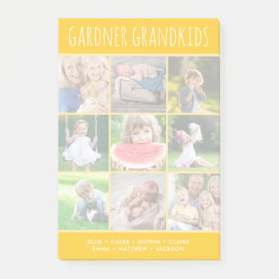 Custom Grandkids Names Instagram 9 Foto Collage Post-it Klebezettel