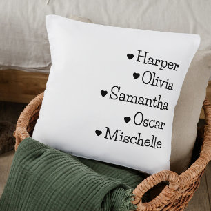 Custom Grandkids Names Throw Kissen   Herz-Icons