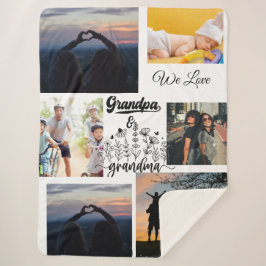 Custom Grandkids Pictures & Names Cozy Throw Sherpadecke