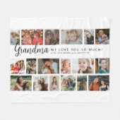 Custom Grandma 18 Photo Collage Fleecedecke (Vorderseite (Horizontal))