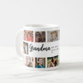 Custom Grandma 18 Photo Collage Kaffeetasse (Vorderseite Links)