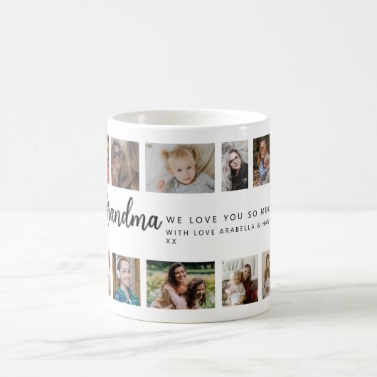 Custom Grandma 18 Photo Collage Kaffeetasse (Mittel)