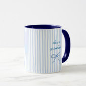 Custom Grandma Blue Stripe Tasse (VorderseiteRechts)