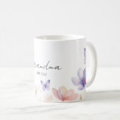Custom Grandma Est. Year -  Flower and Butterfly  Kaffeetasse (VorderseiteRechts)