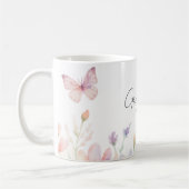 Custom Grandma Est. Year -  Flower and Butterfly  Kaffeetasse (Links)