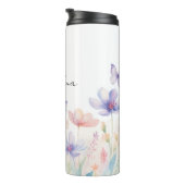 Custom Grandma Est. Year -  Flower and Butterfly  Thermosbecher (Nach rechts gedreht)
