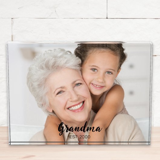 Custom Grandma Established Modern Script Fotoblock