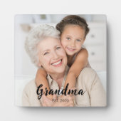Custom Grandma Established Modern Script Photo Fotoplatte (Vorderseite)