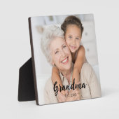 Custom Grandma Established Modern Script Photo Fotoplatte (Vorderseite)